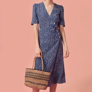 Rouje Iconic Gabin Dress - Blue Floral Print FR 38